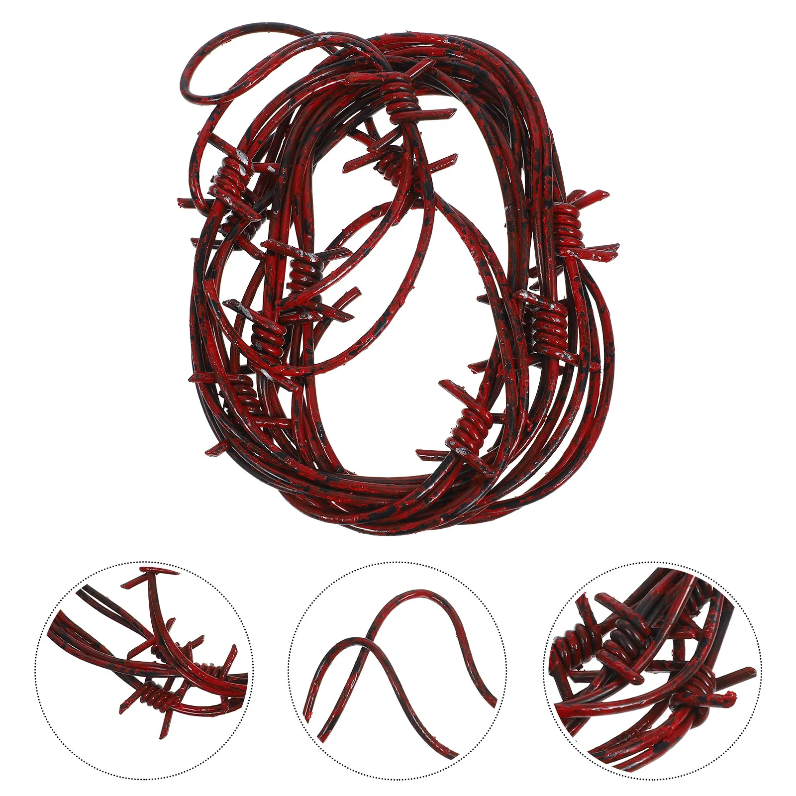 

Iron Wire Chain Props Fake Barbed Wires For Halloween Party Haunted House Decor Prank Horror Decoration Simulation Barbwire Cord