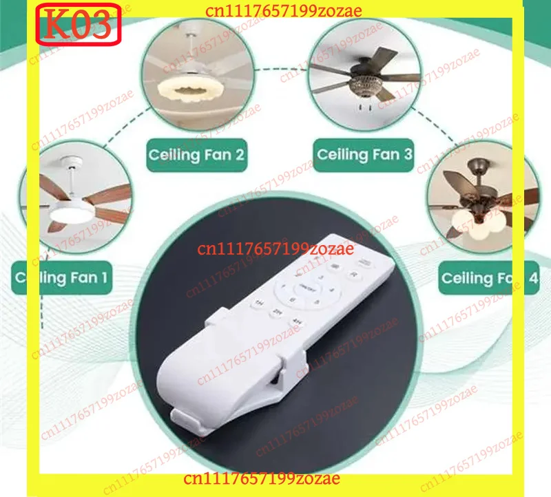 KJ02 Universal 40W 6‑Speed Timing Ceiling Fan Remote Control Kit Replacement Parts For DC Ceiling Fans And Lights