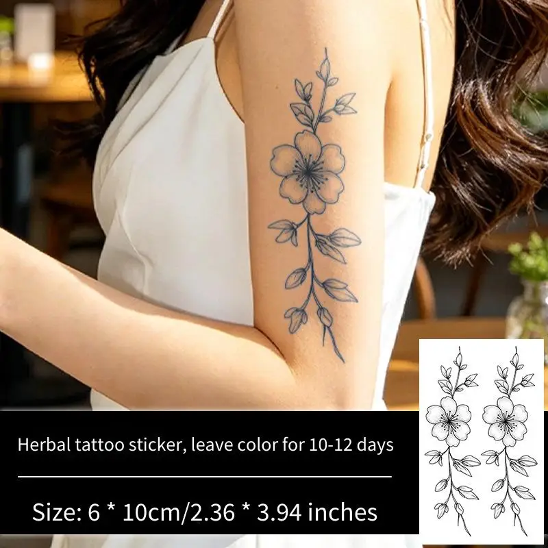 Tattoo Sticker Temporary Tattoo Fresh Waterproof Long Lasting Collarbone Small Arm Body Art for Men Women