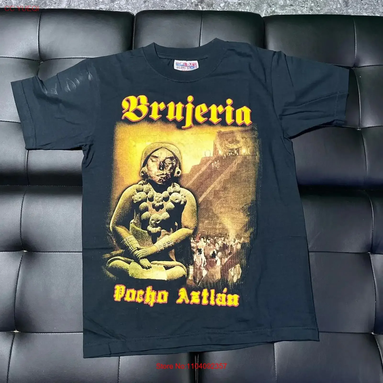 Camiseta de la gira de Brujeria Pocha Aztlan 2011, reimpresión VK07814, estilo vintage, unisex, streetwear, gráfico, cómoda y transpirable