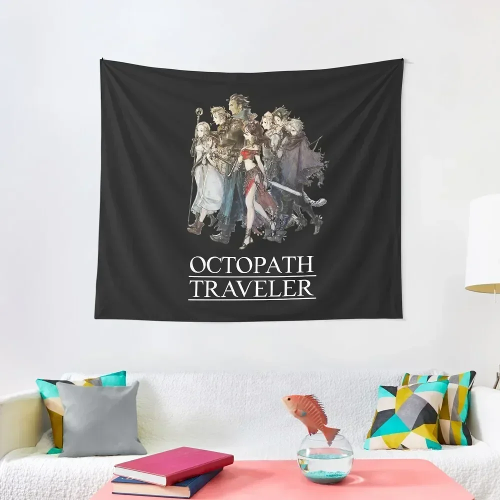 

Octopath Traveler - Travelers Logo [w/ White Text] Tapestry Wall Decor Wall Decoration Items Tapestry