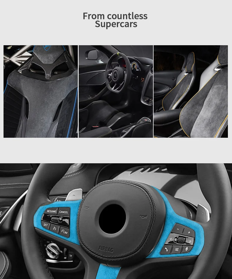 Aus Alcantara Gefertigt für Neue BMW-Serie Passend für G-Chassis Auto-Lenkrad-Zierleiste Premium-Innenraum-Tuning-Zubehör – Detail 3