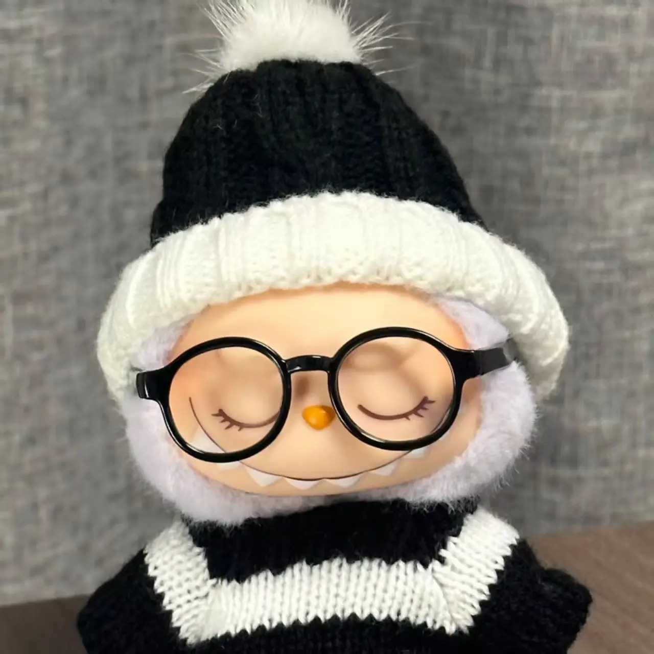 per occhiali labubu da 17 cm Occhiali in plastica trasparente da 6,5 cm per 1/8 1/6 1/4 BJD per Labubu MSD SD Peluche per occhiali da sole bambola EXO