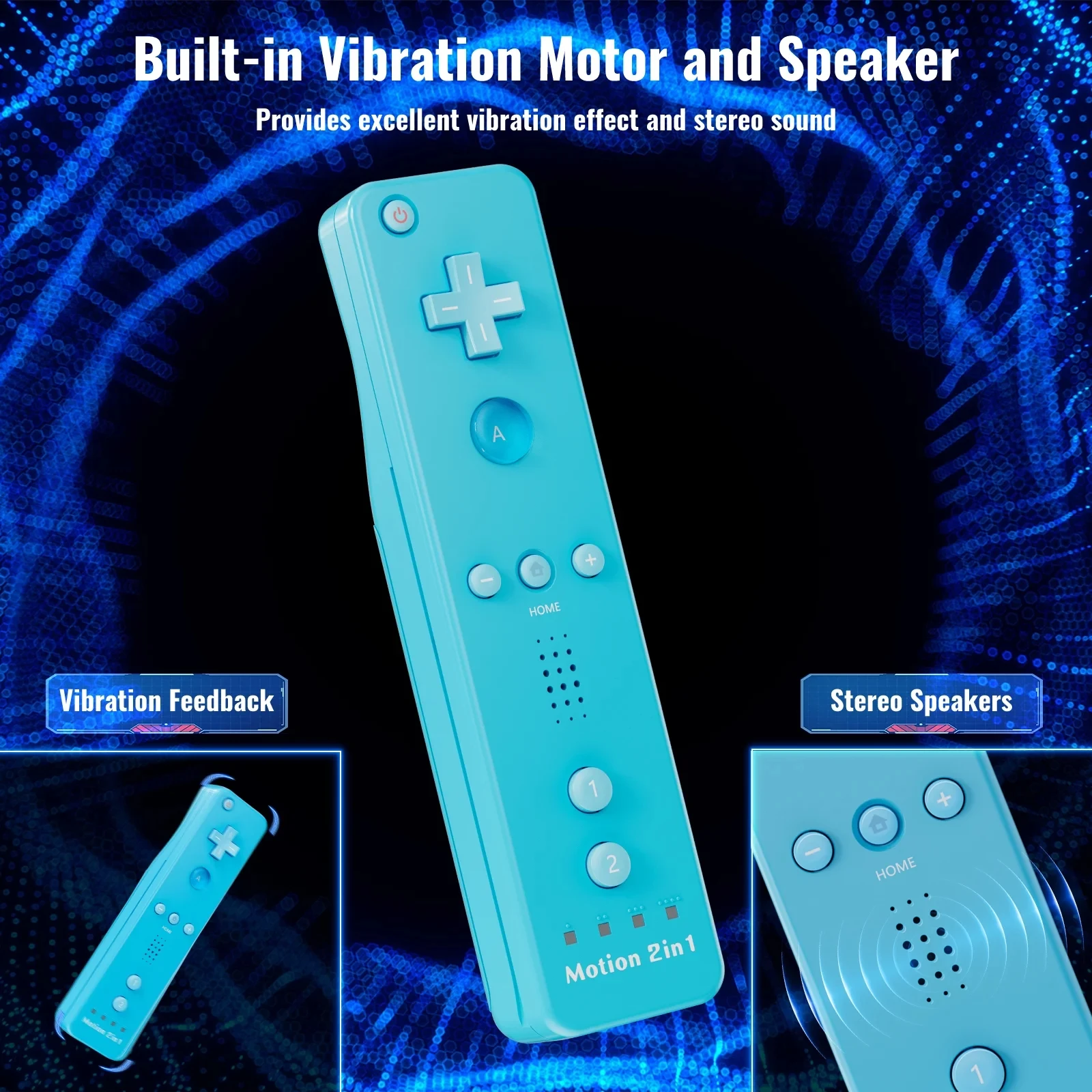 وحدة تحكم Bonacell لجهاز تحكم نينتندو وي مع حافظة من السيليكون وحزام متوافق مع نينتندو وي/وي يو/وي ميني مع الحركة