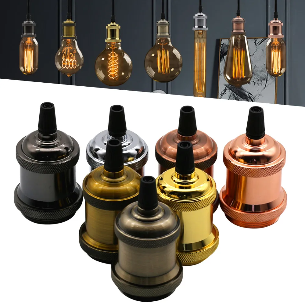 

E27 Socket Pendant Lights Bulb Vintage Retro Edison Lamp Socket Screw Base Aluminum Light Industrial Retro Lamp Holder For Home