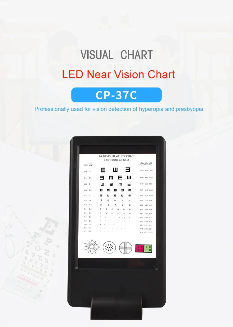 Rightway Brand Multifunctional Eye Chart Optical Optometry Equipment Led Presbyopic Near Chart Visual Chart