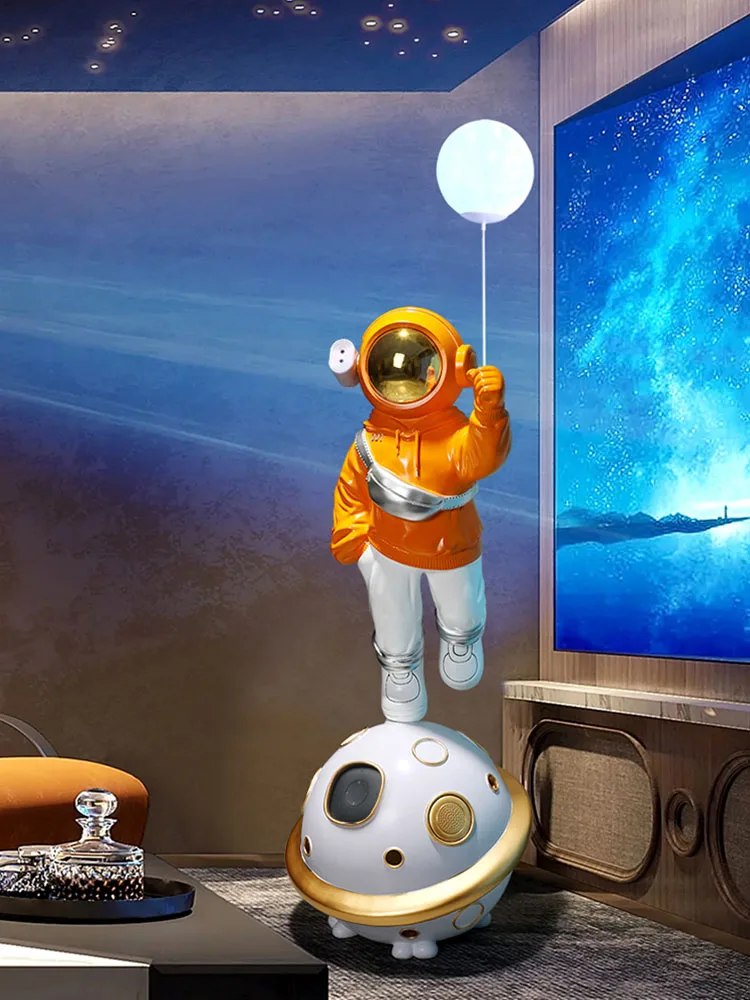 Home Decor 150CM Bluetooth Speaker Astronaut Statues Large Floor Decor Luminous Astronaut Sculptures Ornaments Housewarming Gift