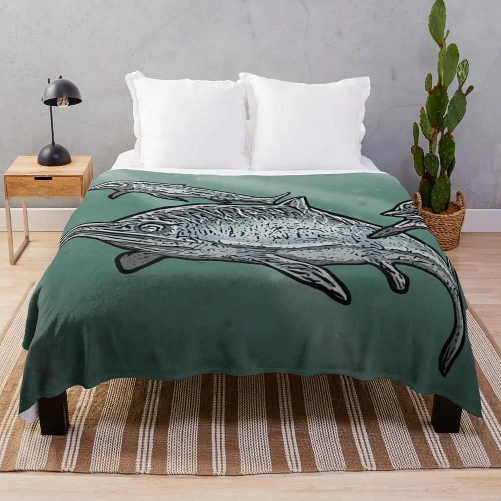 

Ichthyosaurs marine reptile Throw Blanket christmas decoration Flannels Soft Beds Thins Blankets