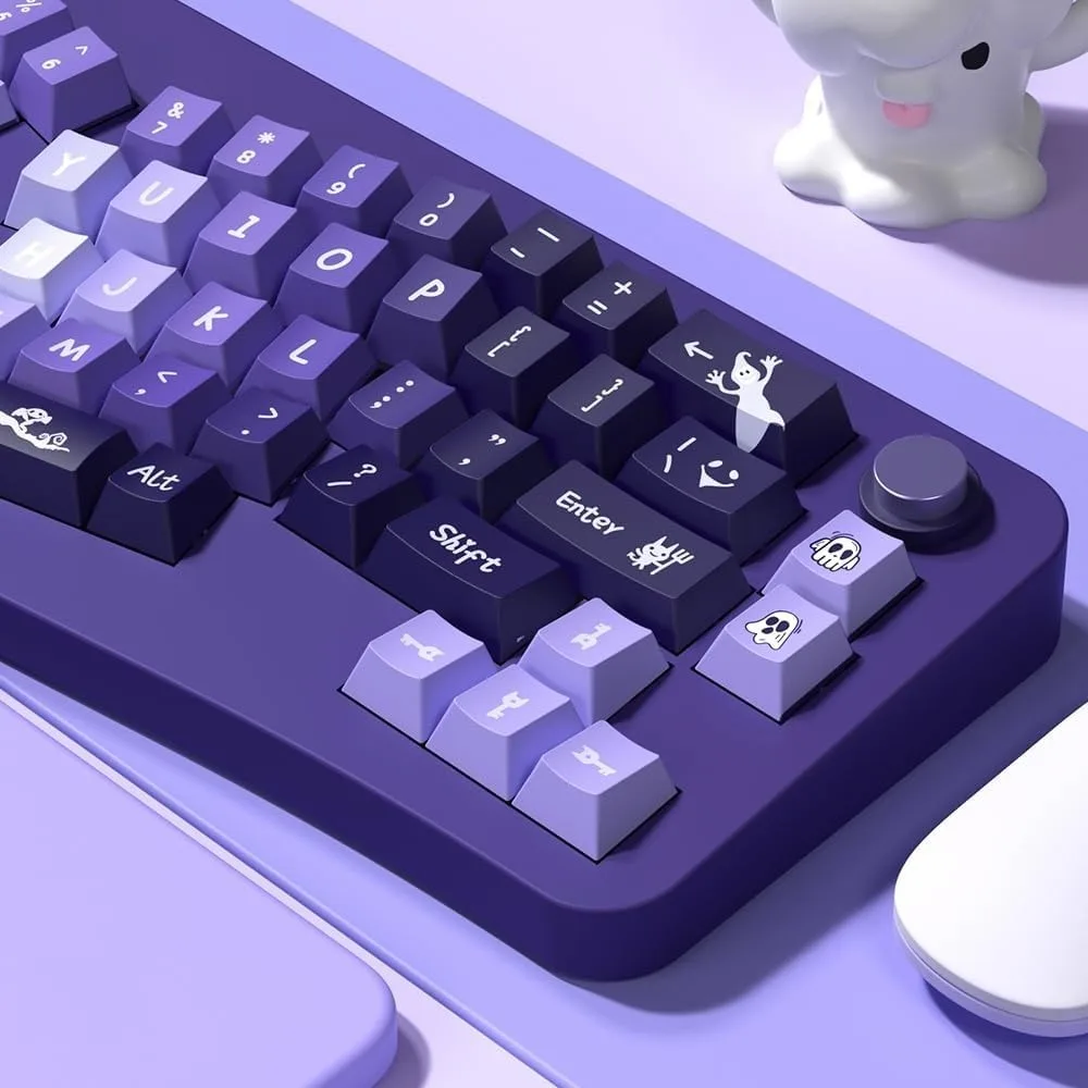 112/138/158Keys Purple Gradient Customized PBT Thermal Sublimation Mechanical Keyboard Cap Halloween Theme Anime Cartoon Keycap