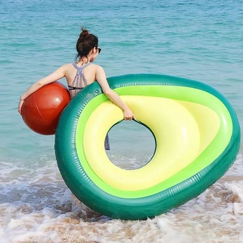 Water toys inflatable floating bed inflatable toy avocado  floating row PVC beach ball water toy Avocado floating mat