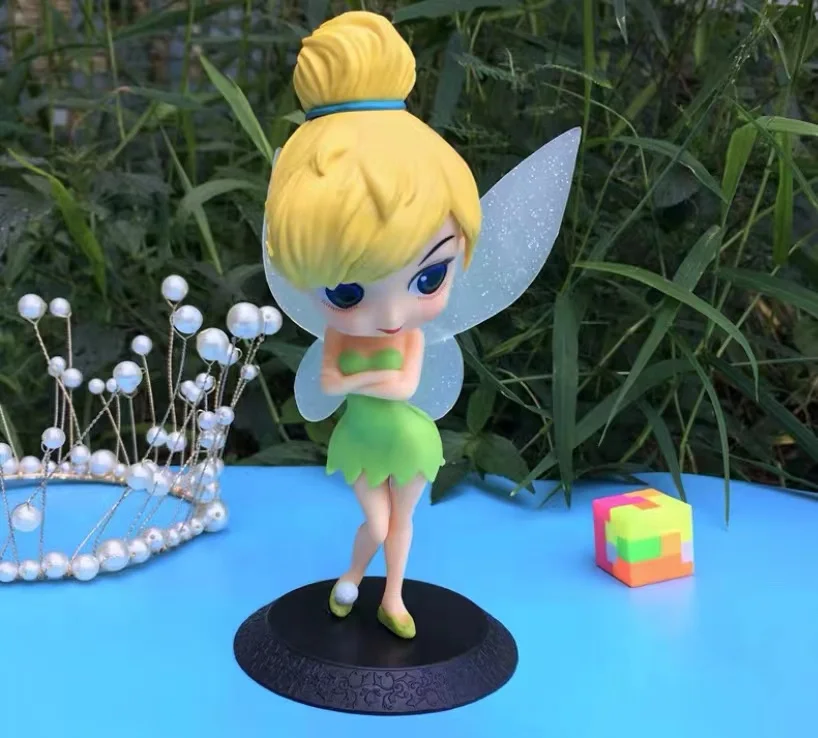 16cm Q Posket Tinkerbell Figure With Base Princess Tinker Bell PVC Action Figure Toys Model For Kids Gifts