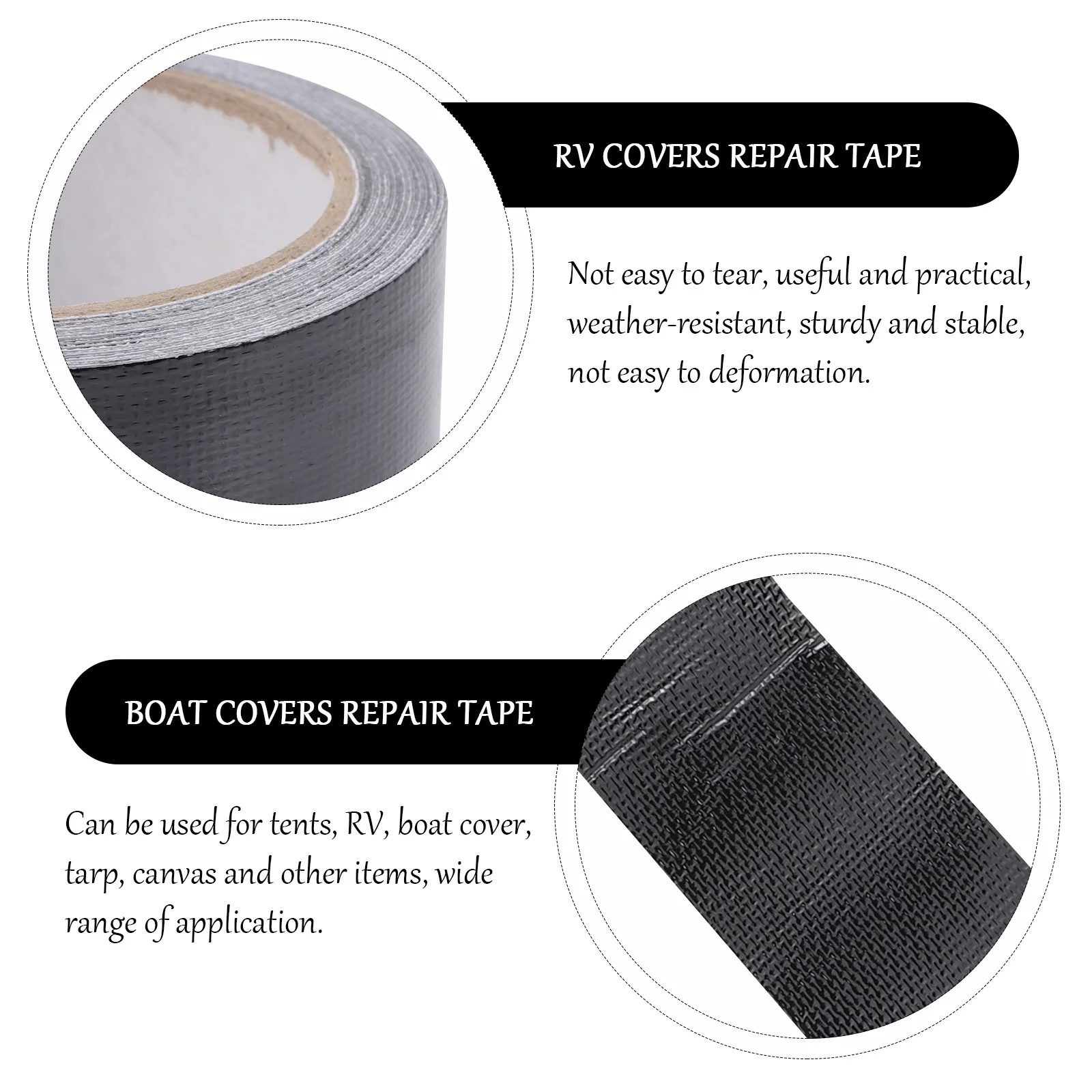 1 rouleau de ruban de réparation étanche pour tentes, Patch robuste pour couverture de bateau, bâche d'auvent de camping-car, toile, utilisation tous temps, ruban de réparation de tente