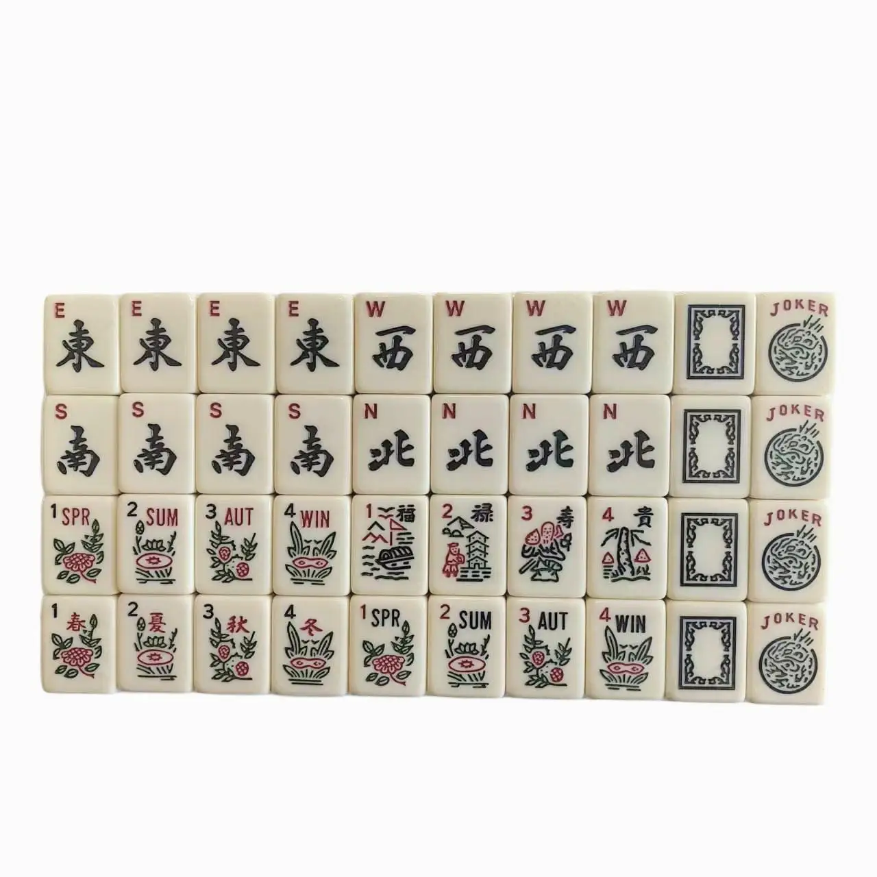 American Mahjong Set 36mm Melamine Tiles 166Pcs Medium Large Size Export Mahjong Game Pieces