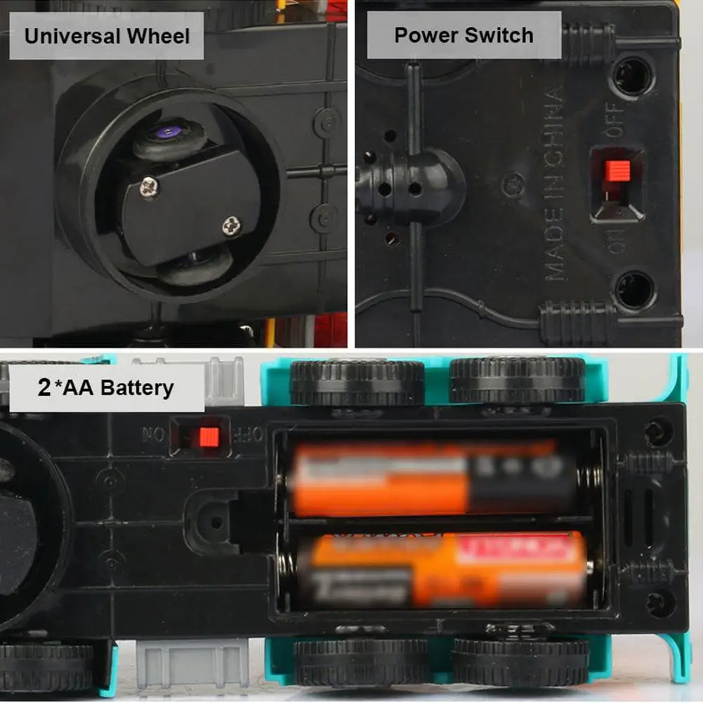 Grande passeio elétrico infantil em caminhão, veículo de construção com luzes LED 4D e música, carro de brinquedo autônomo, carro de engenharia
