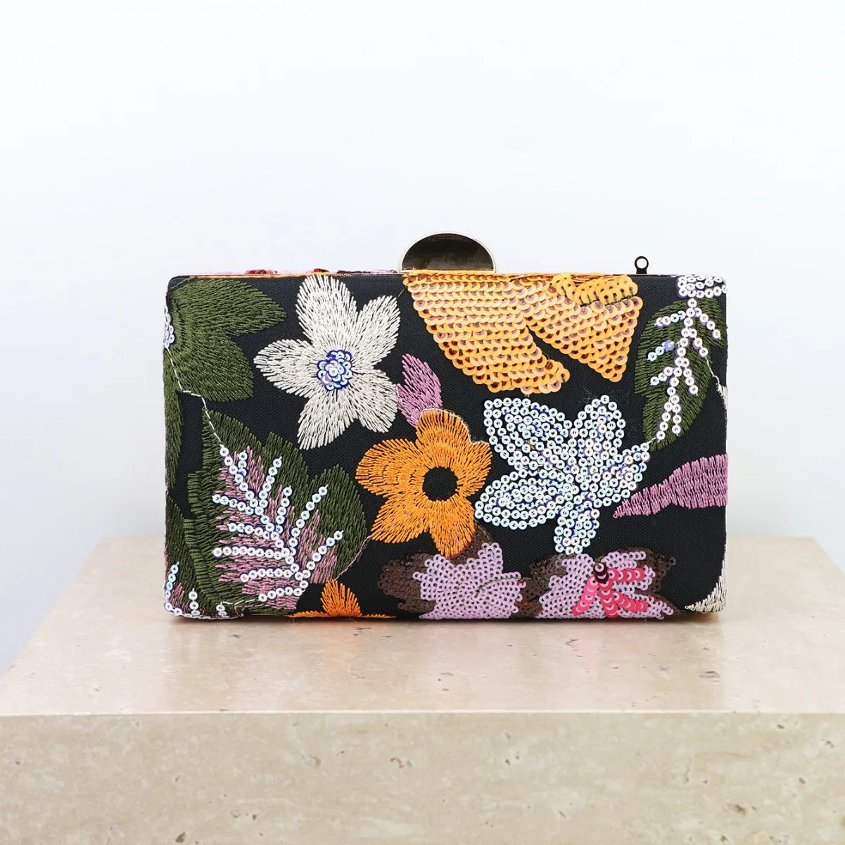 Handmade Sequin Flower Embroidery Small Clutch Handbags For Women Vintage Chinese Style Blue Purple Shoulder Bag Porm Party 2025