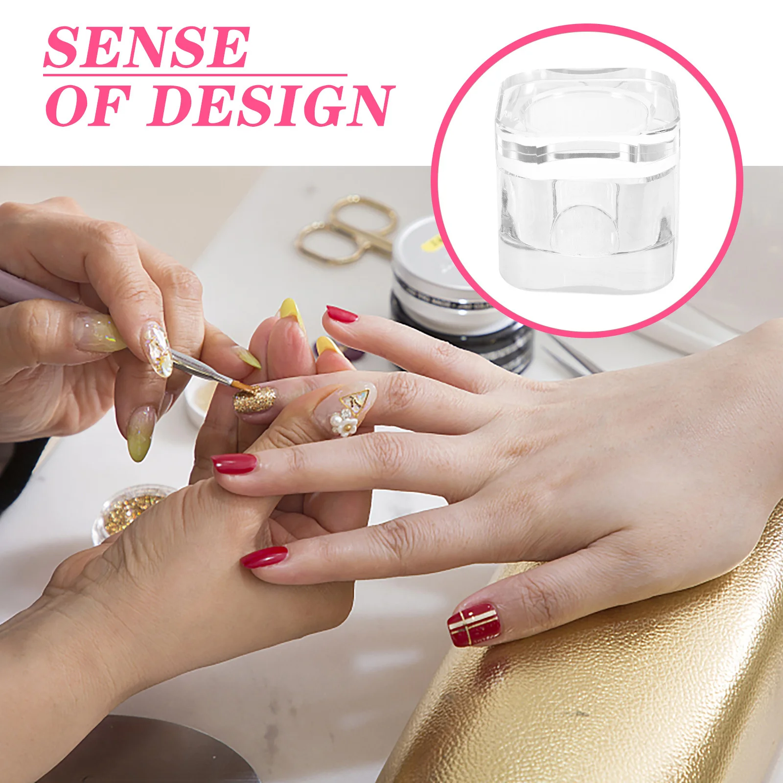 Taza de cristal duradera para uñas, Mini cuenco para manicura de diseño delicado y elegante, soporte para líquido en polvo acrílico, herramientas profesionales para salón de uñas