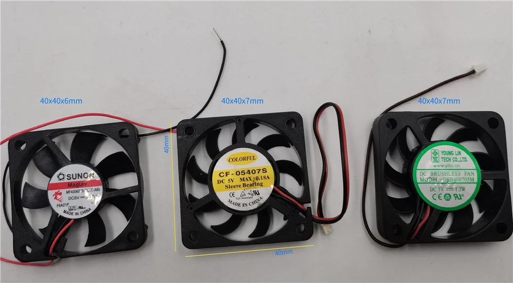 

FAN FOR YOUNG LIN DFB400705M SUNON MF40060V3-Q01C-A99 COLORFUL CF-05407S MC4007M05S DC 5v 4cm 40x40x7mm Cooler Fan