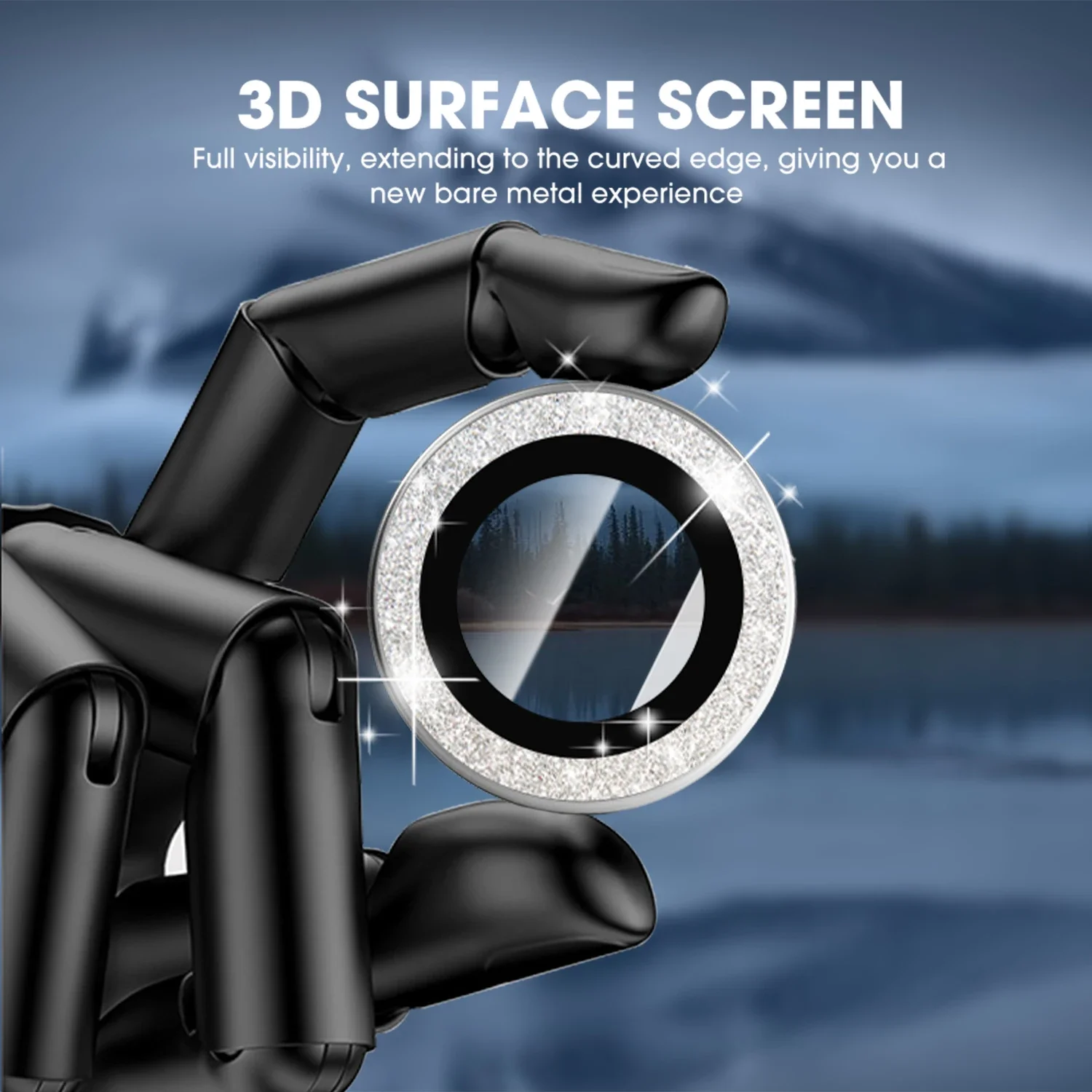 iPhone 17/17 Pro Max/17PM/17 Air用 グリッターカメラレンズ保護カバー 9Hガラスメタル保護キャップ 2025