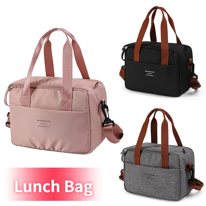 

Oxford Cloth Thermal Insulation Lunch Box with Strap Storage Handbag Multifunctional School Office Picnic Lunch Cooler Bags