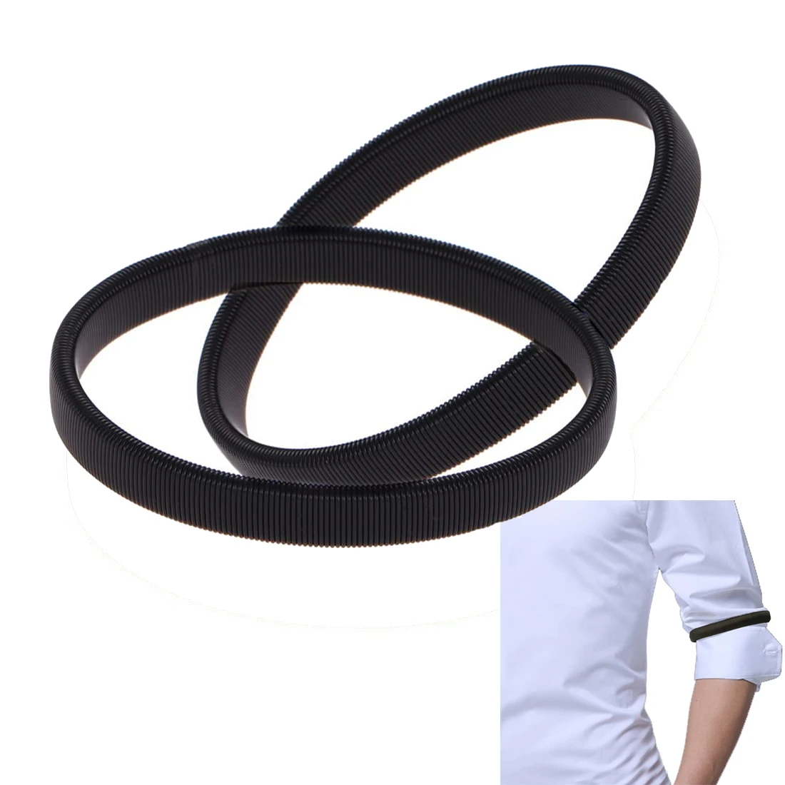 

Metal Arm Bands Anti-Slip Bracelet Shirt Sleeve Holders Wrap Bangle Garters Cuff Holder Stretch Armbands to Fix Long Sleeves