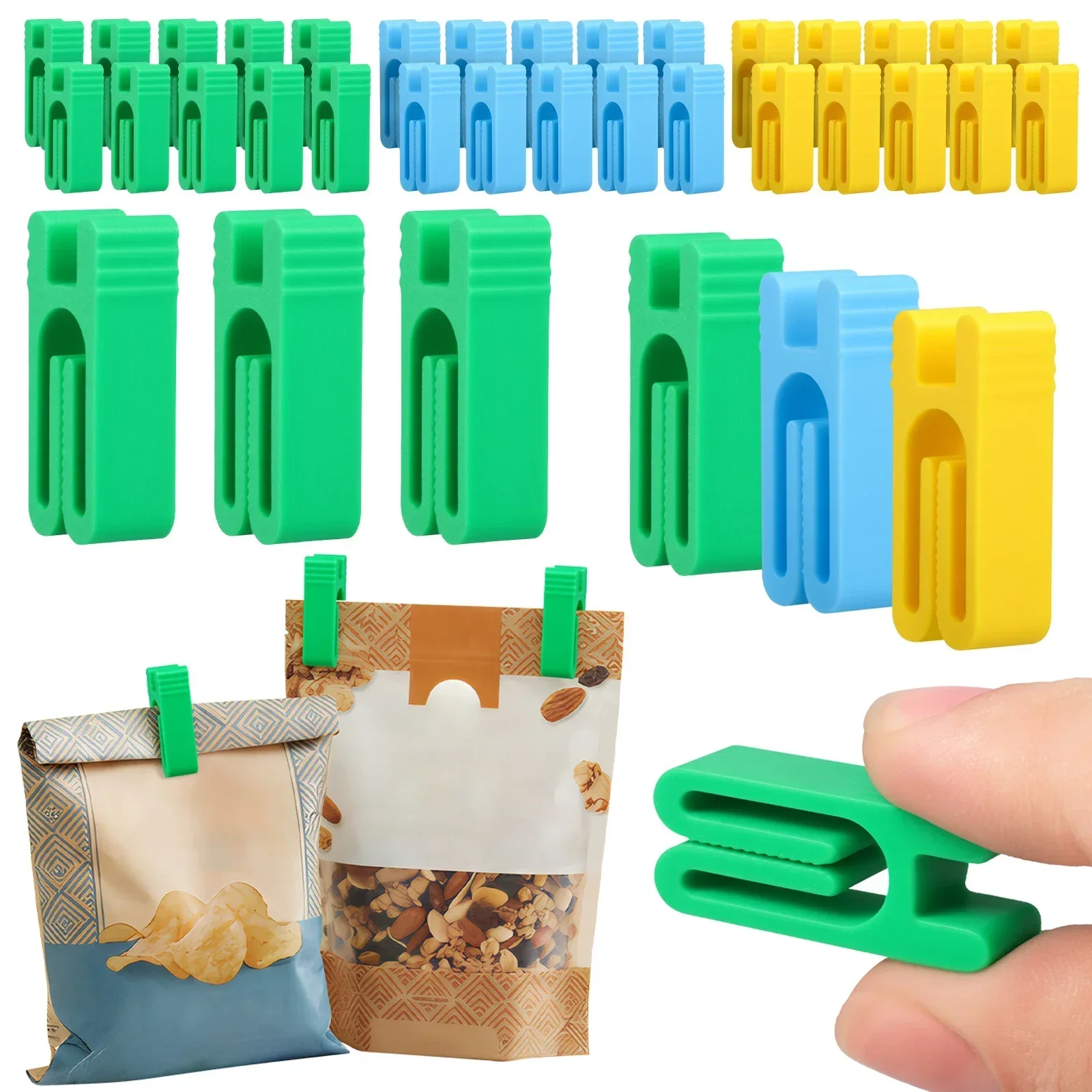 10 Pcs Food Sealing Clips Snack Bag Plastic Sealer Clip Reusable Moisture Proof and Leak Proof for Snack Keep Food Fresh