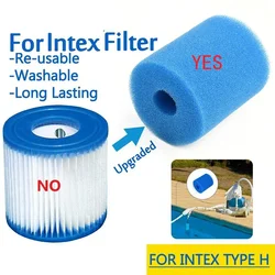 Para Intex tipo H filtro de piscina reutilizable lavable cartucho de esponja de espuma filtros de espuma limpiador de agua lavable reutilizable