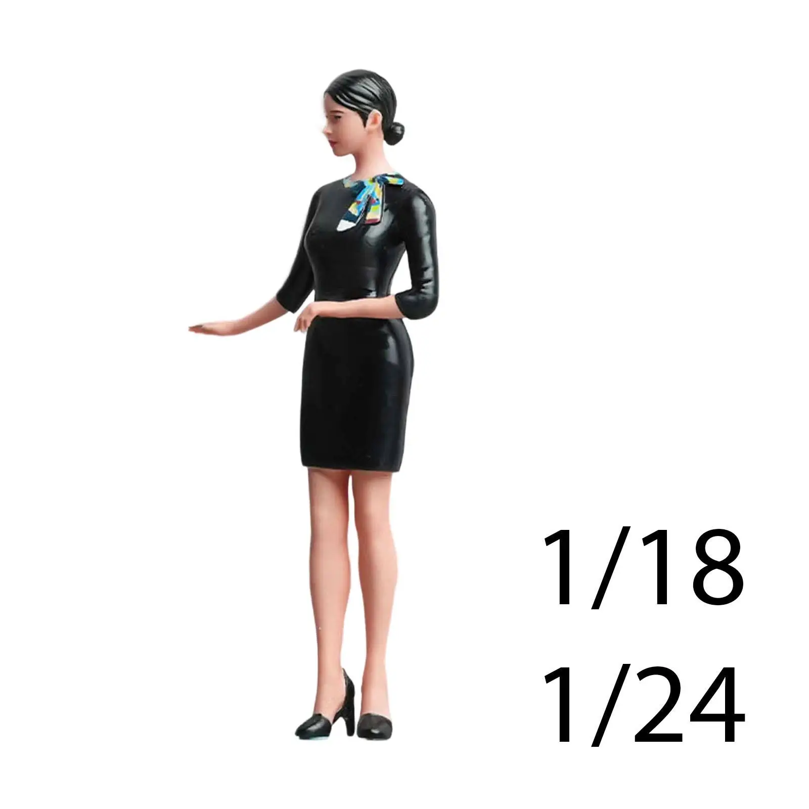 

Hand Painted Miniature Girl Figure Realistic Attendant Model for Miniature Scene