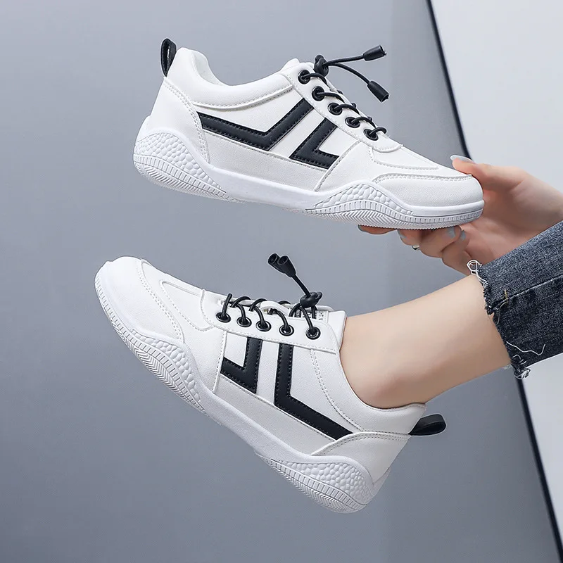 Spring Autumn New PU Leather Sneakers for Women Fashion Soft Sole Sports Running Shoes Female Korean Light Designer Women's Shoe