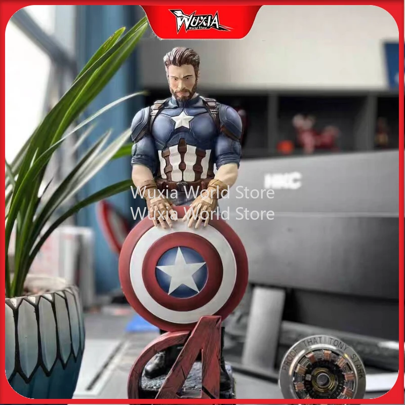 

54cm Captain America Figure The Avengers Anime Surroundings Figures Collection Desktop Ornament Decorations Best Gifts for Boys
