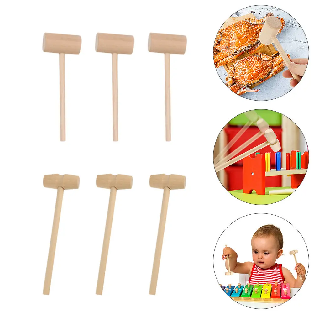 30Pcs Wooden Mini Crab Mallets Strong Wear-Resistant Smooth Surface Seafood Hammer for Lobster Cracking Cake Decoration