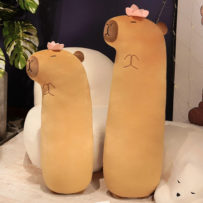 

120cm Giant Long Kawaii Capybara Plush Toys Sleeping Pillow Soft Cartoon Stuffed Animal Sofa Pillow Capibala Doll Kids Gift