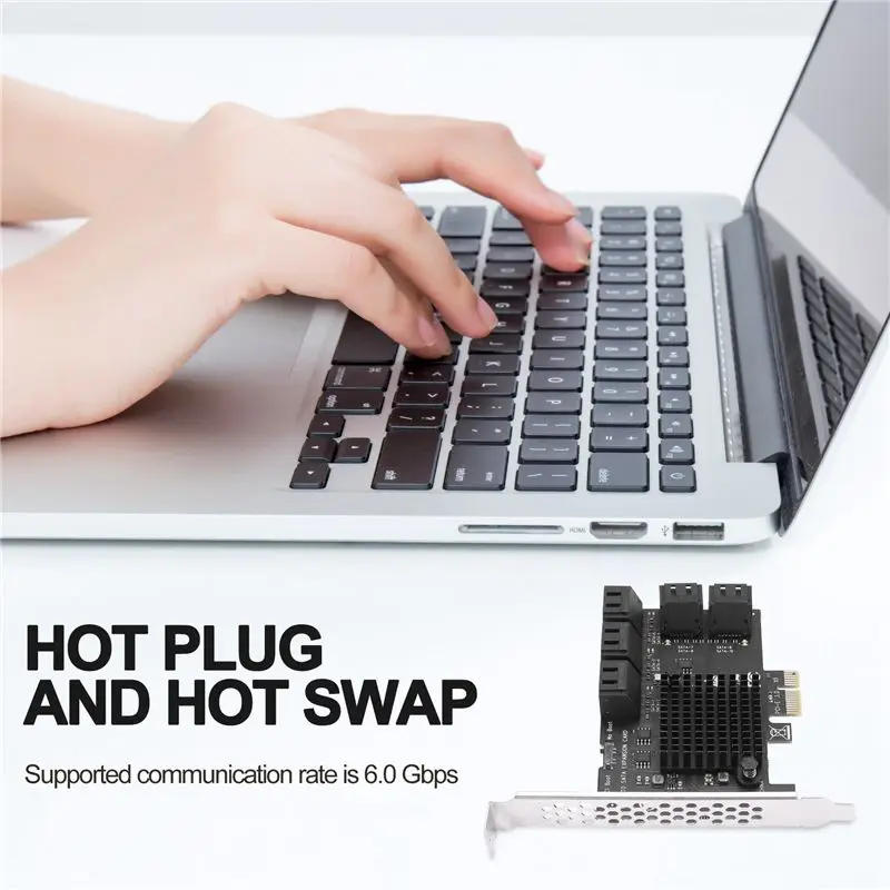 A96T 10 Port SATA 3.0 To Pcie X1 Expansion Card PCI Express SATA Adapter SATA3 6G Converter With Heatsink For Windows