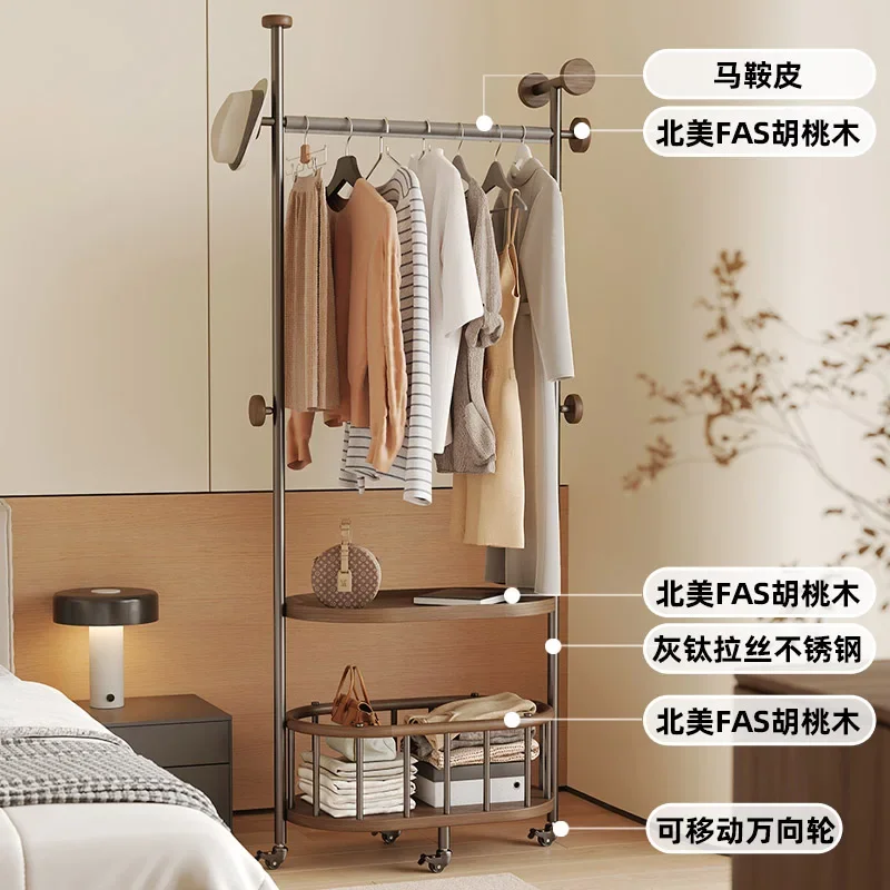 Walnut Coat Rack for Bedroom Sturdy Construction Easy Assembly Premium Quality Long Lasting Reinforced Frame Easy to Use