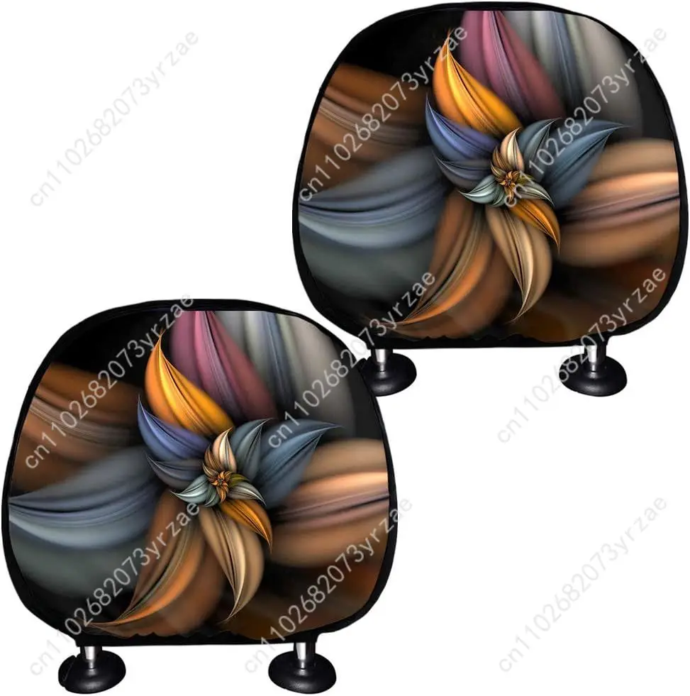 

Colorful Floral Car Seat Headrest Cover (2pcs) Environmentally Friendly Headrest Protector Breathable Comfortable Vehicle Decor