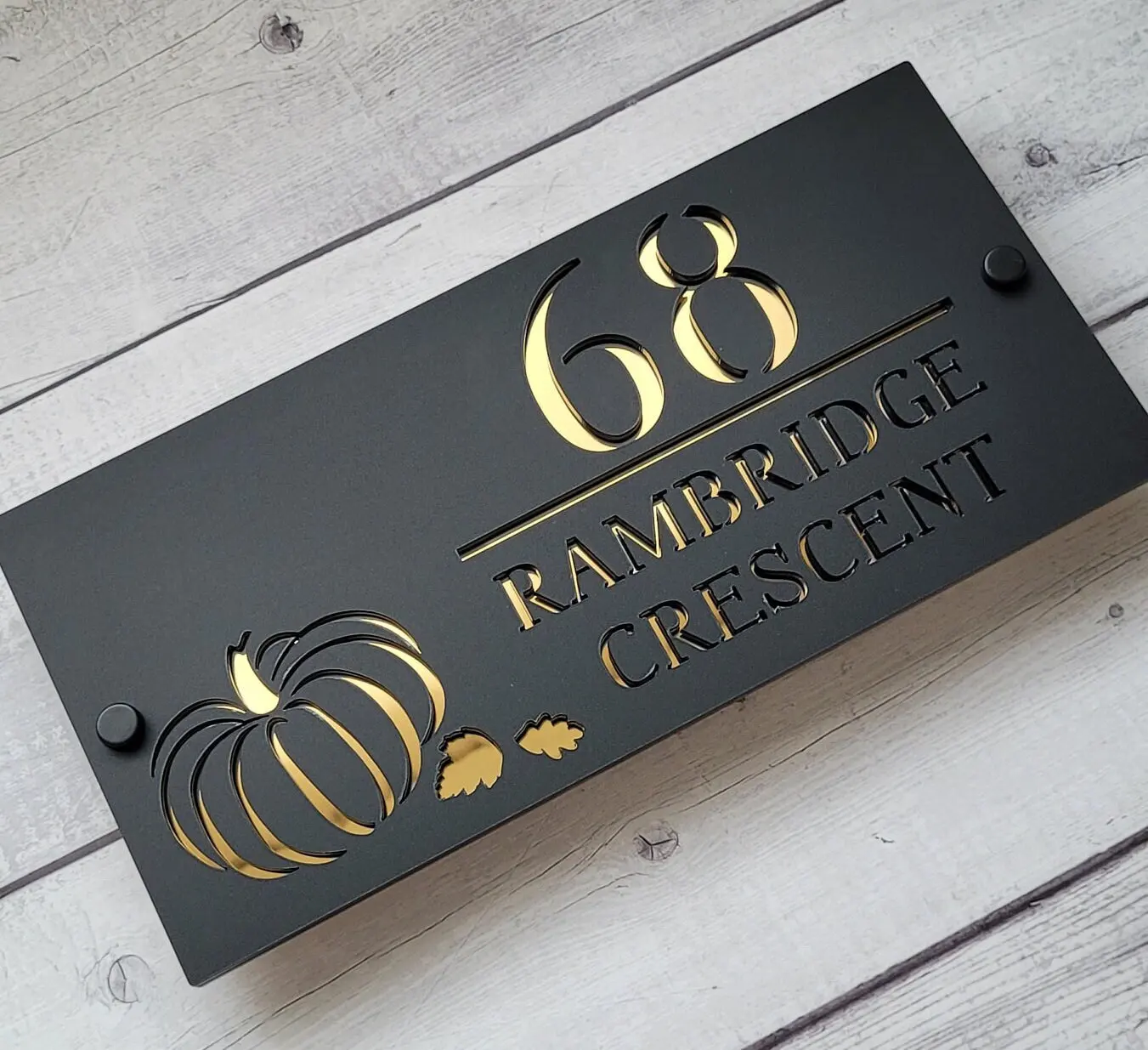 

Cute Pumpkin Carvings House Sign Acrylic House Sign House Number Sign Autumn Sign Rectangle House Number | 360 x 175mm