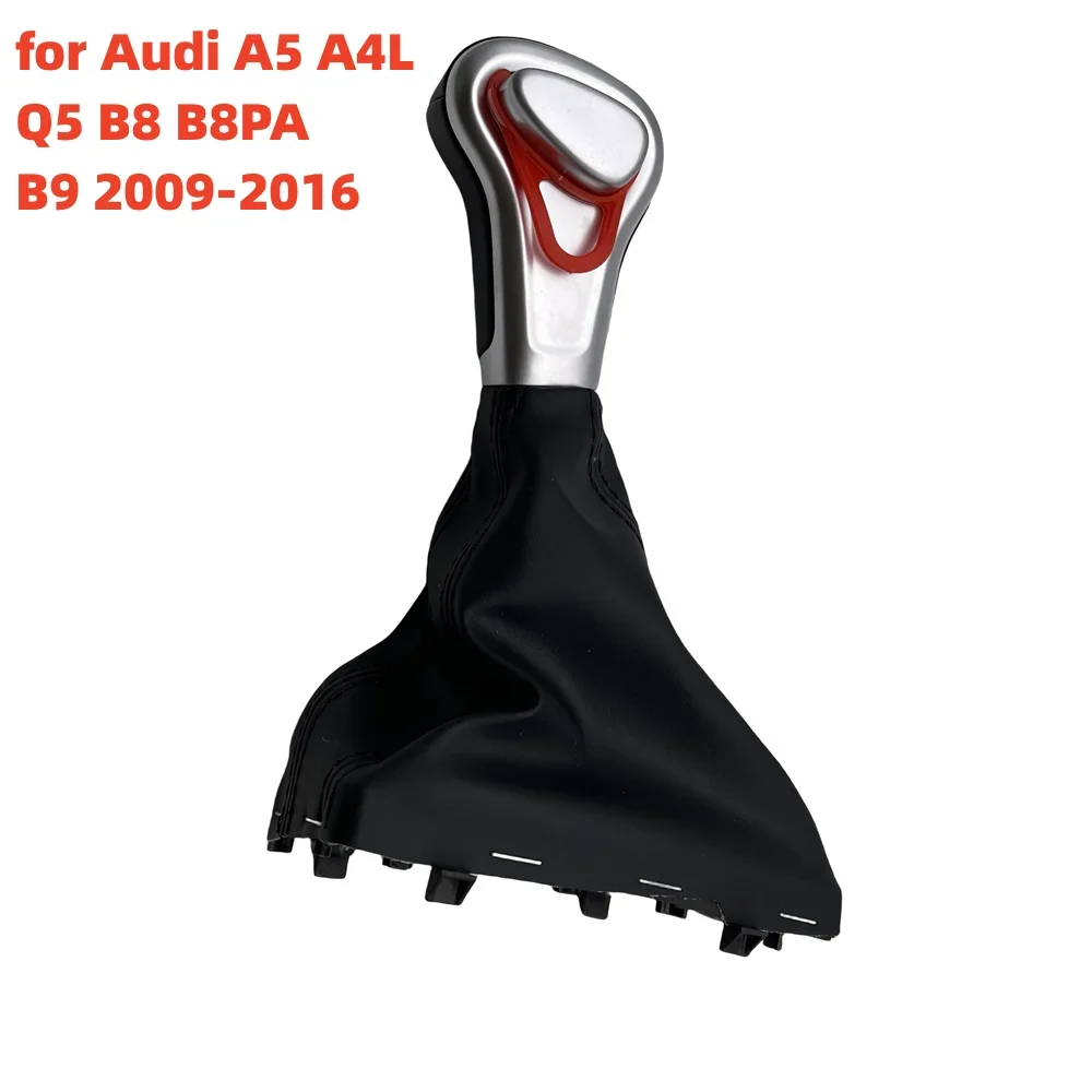 Car Gear Shift Knob Gaitor Boot Cover black/red line For Audi A5 A4L Q5 B8 B8PA B9 2009 2010 2011 2012 2013 2014 2015 2016