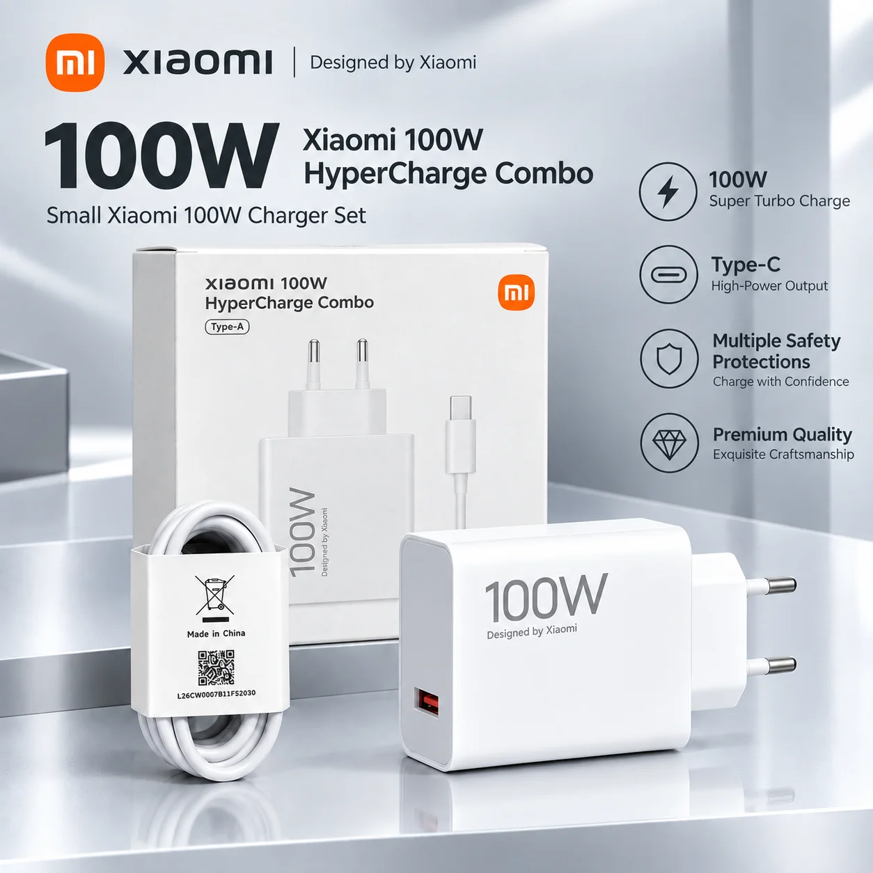Original 100W XIAOMI 17 Pro Max 14T 15 Ultra 13T 12T Redmi Note 13 Poco F8 F7 X7 M8 Pro Charger Turbo Fast Cargador US Plug