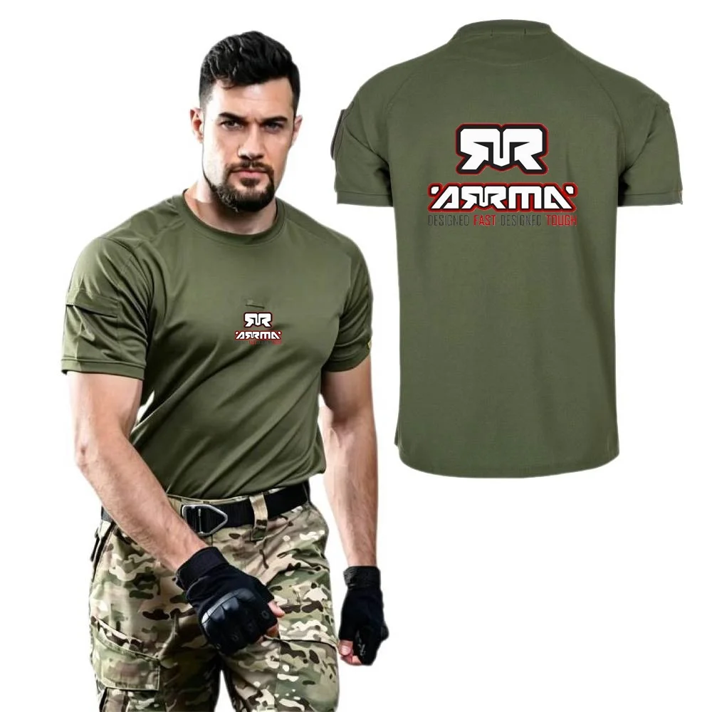 Chic Men's Mesh T-Shirt Military Tacitcal Short Sleeved Shirts ARRMA Rc Man Tops Tee Army Combat Training Hiking Sports Tshirt
