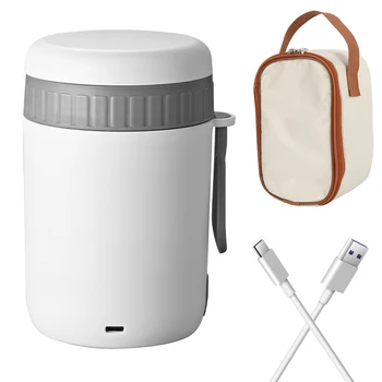 Usb חשמלית מחוממת תיבת צהריים נירוסטה 450 מ ל 10w 5v 12v 24v המכונית חלב משקה מזון חם חם מיכל מחמם מיכל leakproof קטן