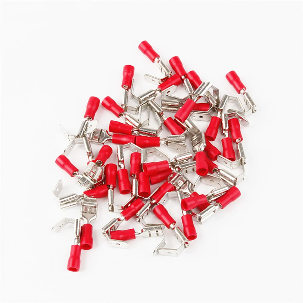 100Pcs Piggy Back Spade Connector Crimp Electrical Terminal 10-22AWG (Red Blue Yellow) wire terminals