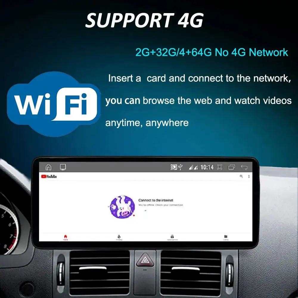 Car Radio Wireless for Mercedes Benz GLK X204 2013 - 2015 Android 16 Video Player 4G GPS Navi Auto Tools QLED Ultra Thin Screen