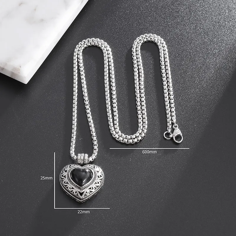 Fashionable and Exquisite Heart Pandora\'s Box Pendant Necklace for Women Personalized Openable Photo Locket Jewelry Gift