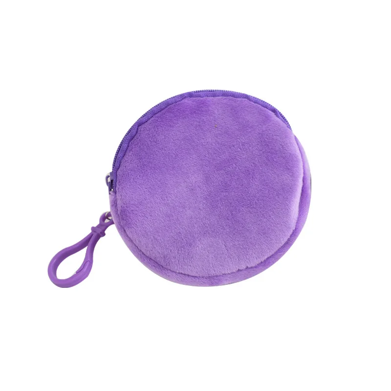 Porte-monnaie rond en peluche pour femmes et filles, mini portefeuille, sac à monnaie, document solide, porte-clés, mini sac pour casque, sac à main en poudre, cadeau pour enfant, 1 pièce, 2 pièces, 3 pièces