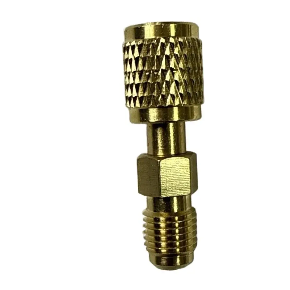 

Mini R32 R454B Refrigerant Brass Adapter Quick Couplers Durable R32 Thread Adapter 1/4" Female to 1/4" Reverse Thread Fitting