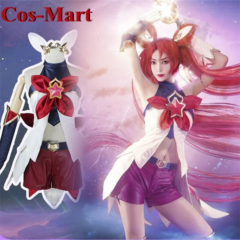 Cos-Mart Game LOL Jinx Cosplay Costume Star Of The Guardian Of The Magic Girl Combat Uniforms Activity Party Role Play Clothing