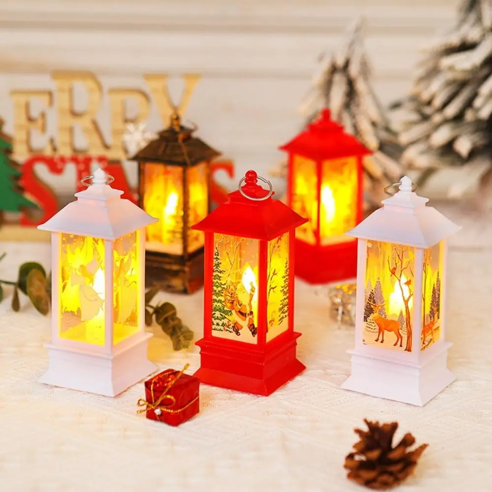 

2 Pcs Cartoon Christmas Small Night Light Snowman Santa Claus Christmas Wind Lights Hanging Elk Xmas Ornaments Home Decor