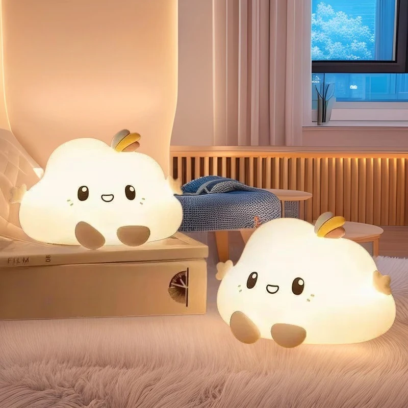 

Creative White Cloud Silicone LED Floor Lamps Cartoon Decor Bedroom Bedside Study Indoor Eye Protection Atmosphere Table Lights