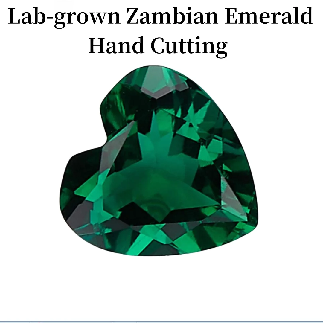 

ab Grown Zambian Emeralds Hydrothermal Hand Cutting Heart Cut Loose Green Gemstone Selectable AGL Certificate for Jewelry Ring
