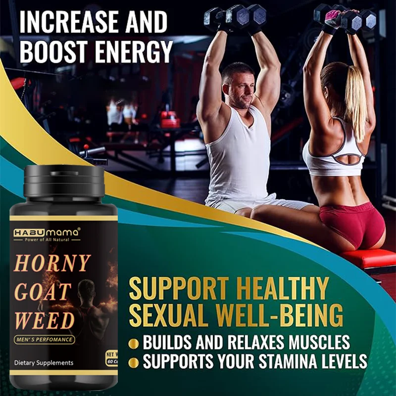 HABUMAMA Horny Goat Weed Male Supplement, Boost Energy & Endurance