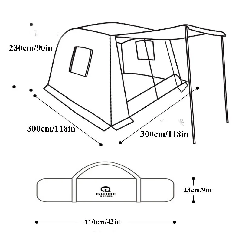 Imagem -06 - Tenda Semiautomática de Camadas Duplas com Cola Preta à Prova de Chuva Mosquito Churrasco Pára-sol Pérgola uv Grande Espaço Turista